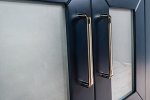 Newport 48 in. W x 18 in. D x 33 in. H Bath Vanity in Dark Blue with Integrated Ceramic Top in White and Mirror