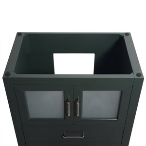 Newport 30 in. W x 18 in. D x 38 in. H Bath Vanity in Dark Green with Marble Vanity Top with Ceramic White Basin