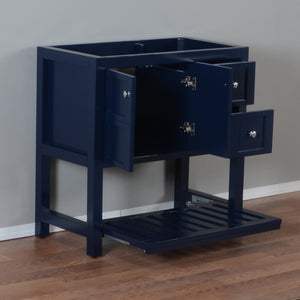 Manhattan 36 in. W x 18 in. D x 35 in. H Single Bath Vanity Cabinet Without top in Dark Blue