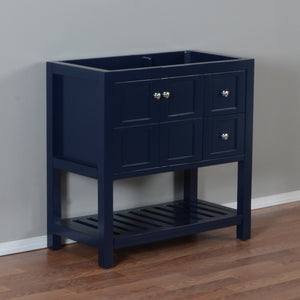 Manhattan 36 in. W x 18 in. D x 35 in. H Single Bath Vanity Cabinet Without top in Dark Blue