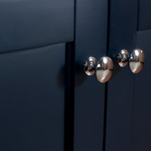 Laguna 24 in. W x 18 in. D x 36 in. H Bath Vanity in Dark Blue  with Integrated Ceramic Top in White and Mirror