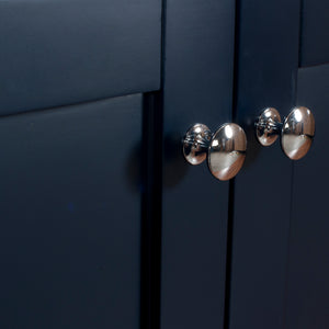 Laguna 24 in. W x 18 in. D x 36 in. H Bath Vanity in Dark Blue  with Integrated Ceramic Top in White and Mirror