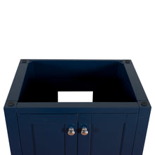 Laguna 24 in. W x 18 in. D x 36 in. H Bath Vanity in Dark Blue  with Integrated Ceramic Top in White and Mirror