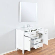 Laguna 48 in. W x 18 in. D x 36 in. H Bath Vanity in White with Integrated Ceramic Top in White and Mirror