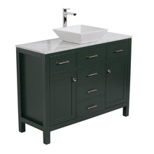 Laguna 48 in. W x 18 in. D x 41 in. H Single Bath Vanity in Dark Green with Marble Vanity Top with White Basin