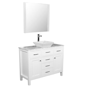 Laguna 48 in. W x 18 in. D x 41 in. H Bath Vanity in White with Marble Vanity Top with White Basin and Mirror