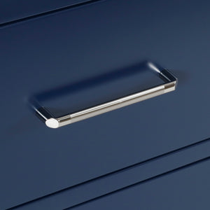 Santa Monica 48 in. W x 18 in. D x 36 in. H Bath Vanity in Dark Blue with Integrated Ceramic Top in White and Mirror