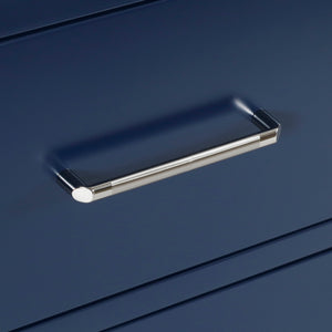 Santa Monica 30 in. W x 18 in. D x 36 in. H Bath Vanity in Dark Blue with Integrated Ceramic Top in White and Mirror
