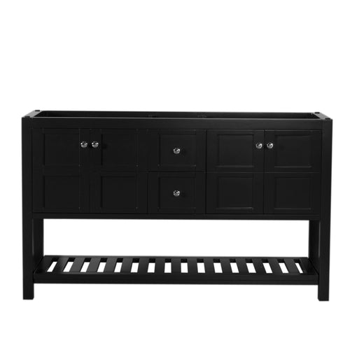 Manhattan 60 in. W x 18 in. D x 36 in. H Bath Vanity in Black