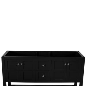Manhattan 60 in. W x 18 in. D x 36 in. H Bath Vanity in Black