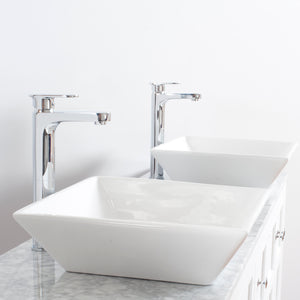 Manhattan 60 in. W x 18 in. D x 41 in. H Bath Vanity in White with Marble Vanity Top with White Basins and Mirrors