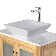 Newport 30 in. W x 18 in. D x 38 in. H Bath Vanity in Natural Wood with Marble Vanity Top with White Basin and Mirror
