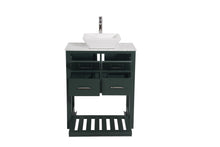Santa Monica 30 in. W x 18 in. D x 41 in. H Bath Vanity in Dark Green with Marble Vanity Top with White Basin