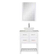 Santa Monica 30 in. W x 18 in. D x 41 in. H Bath Vanity in White with Marble Vanity Top with White Basin and Mirror