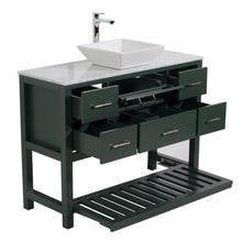 Santa Monica 48 in. W x 18 in. D x 41 in. H Single Bath Vanity in Dark Green with Marble Vanity Top with White Basin